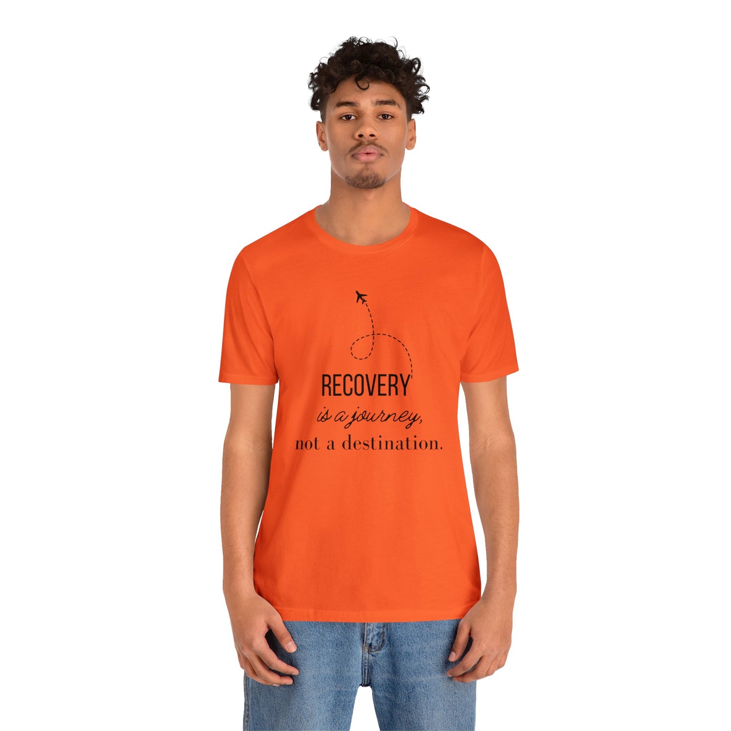 Recovery is a Journey Unisex Jersey Short Sleeve Tee