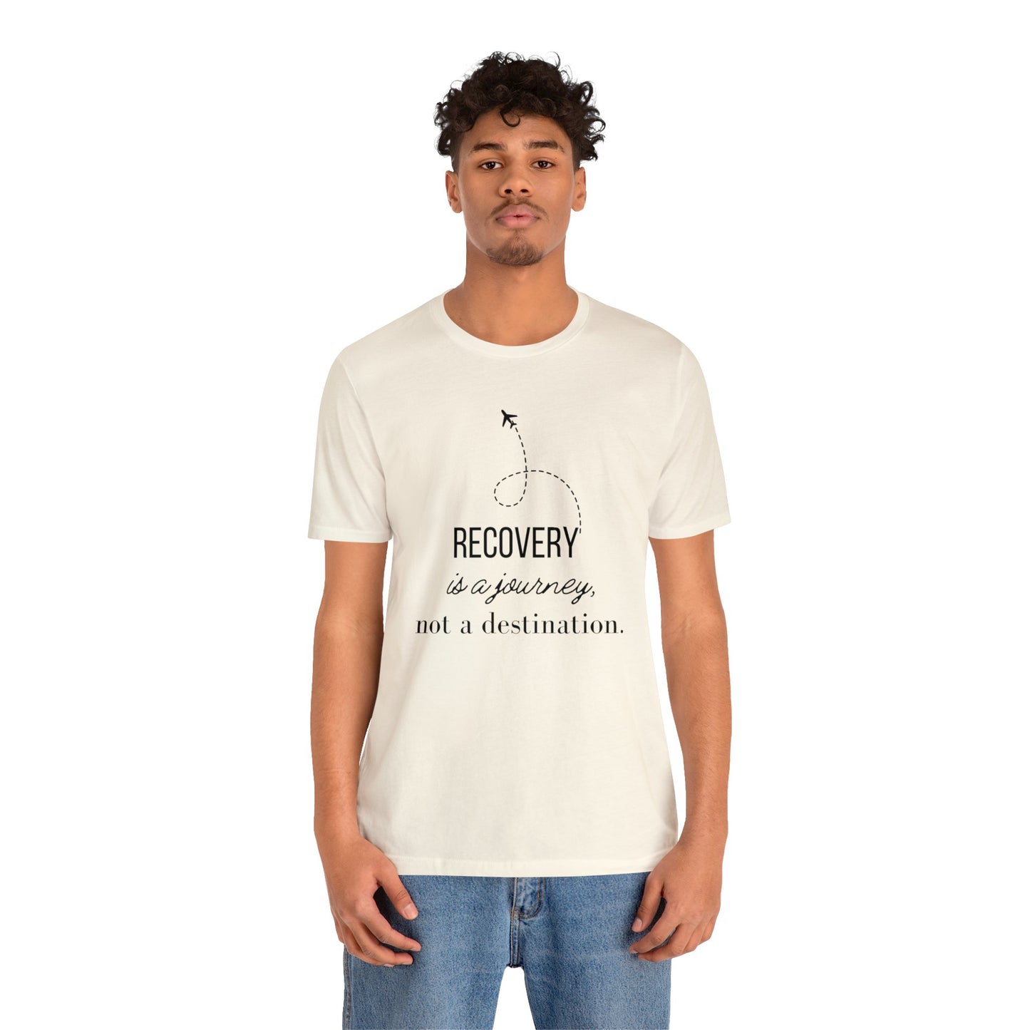 Recovery is a Journey Unisex Jersey Short Sleeve Tee