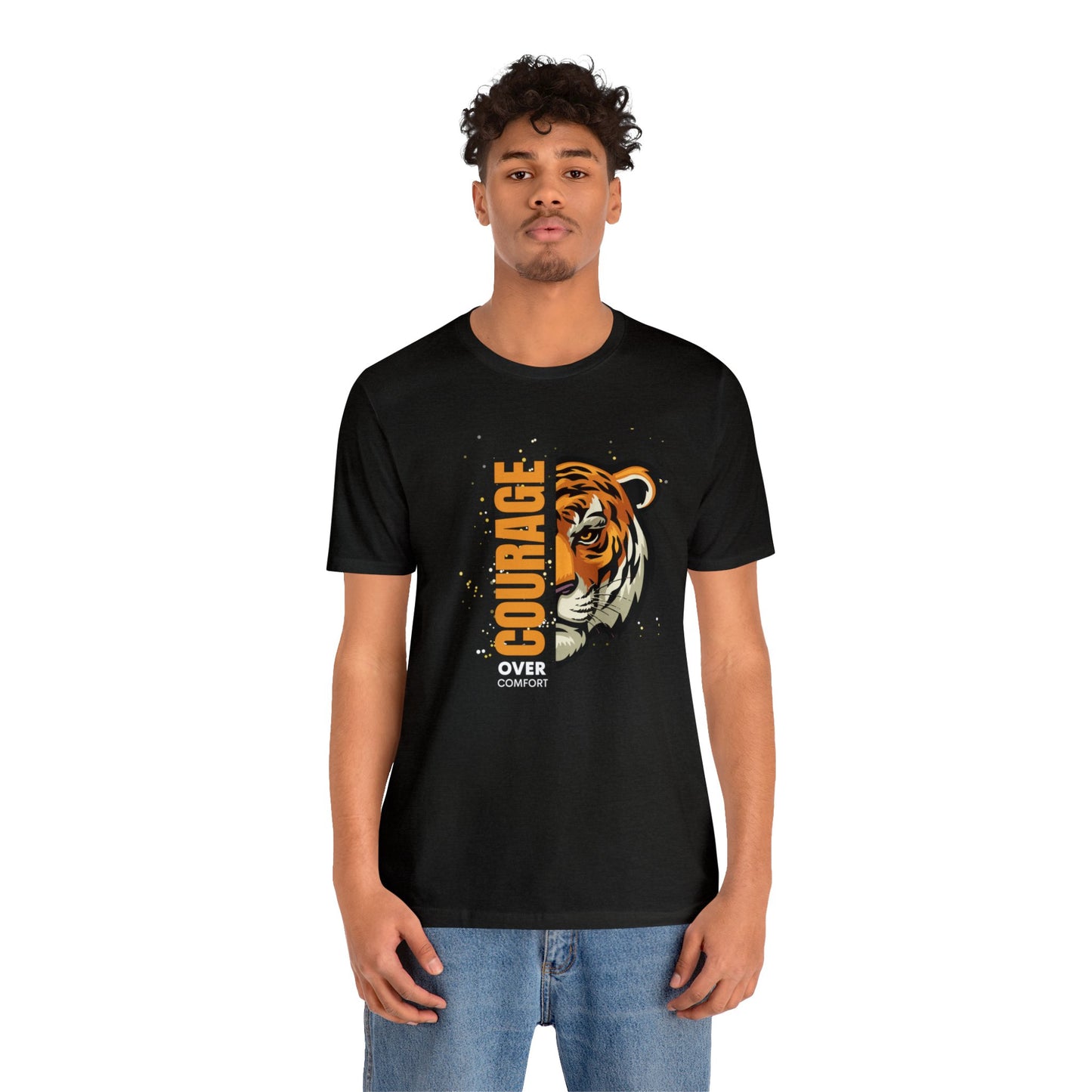 Courage over Comfort Unisex Jersey Short Sleeve Tee