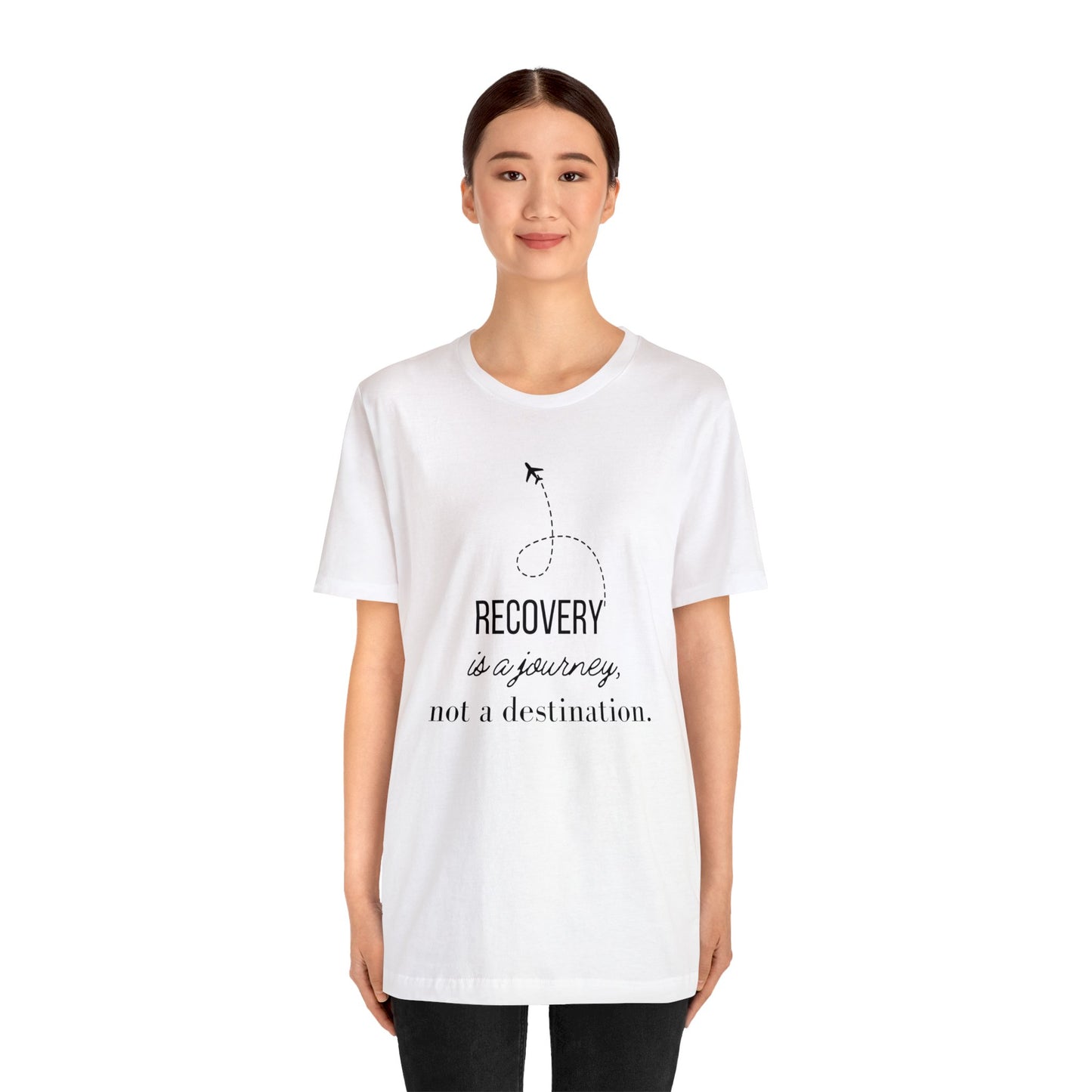 Recovery is a Journey Unisex Jersey Short Sleeve Tee