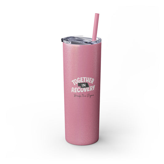 Together in Recovery (Nebraska) Skinny Tumbler with Straw, 20oz, Light Colors