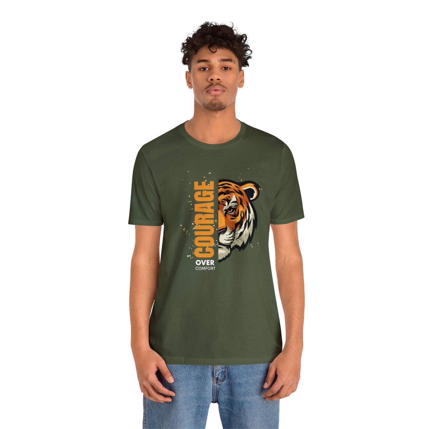 Courage over Comfort Unisex Jersey Short Sleeve Tee