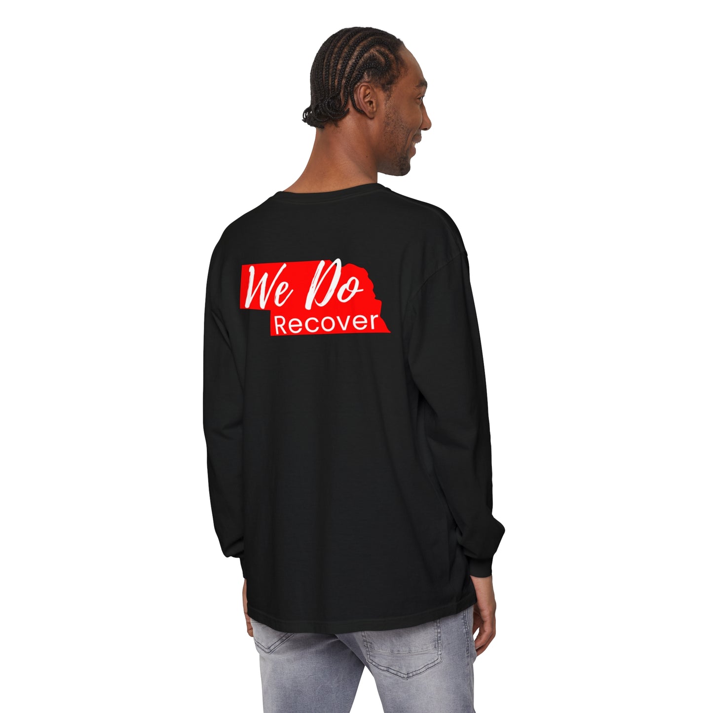 We DO Recover (Nebraska) Unisex Garment-dyed Long Sleeve T-Shirt