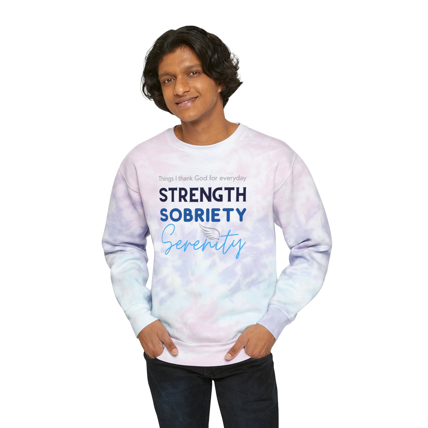 Strength, Sobriety, Serenity Unisex Tie-Dye Sweatshirt