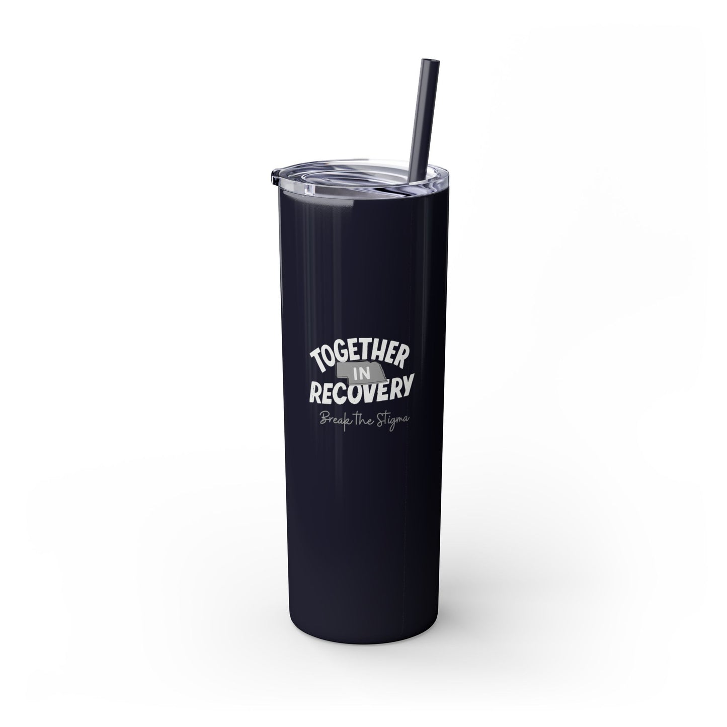 Together in Recovery (Nebraska) Skinny Tumbler with Straw, 20oz, Dark Colors