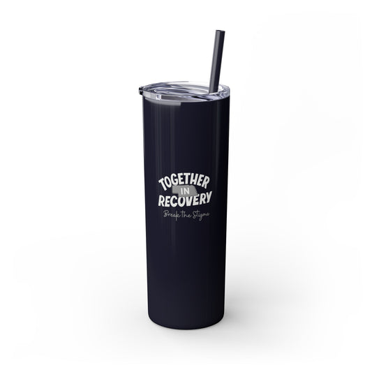 Together in Recovery (Nebraska) Skinny Tumbler with Straw, 20oz, Dark Colors