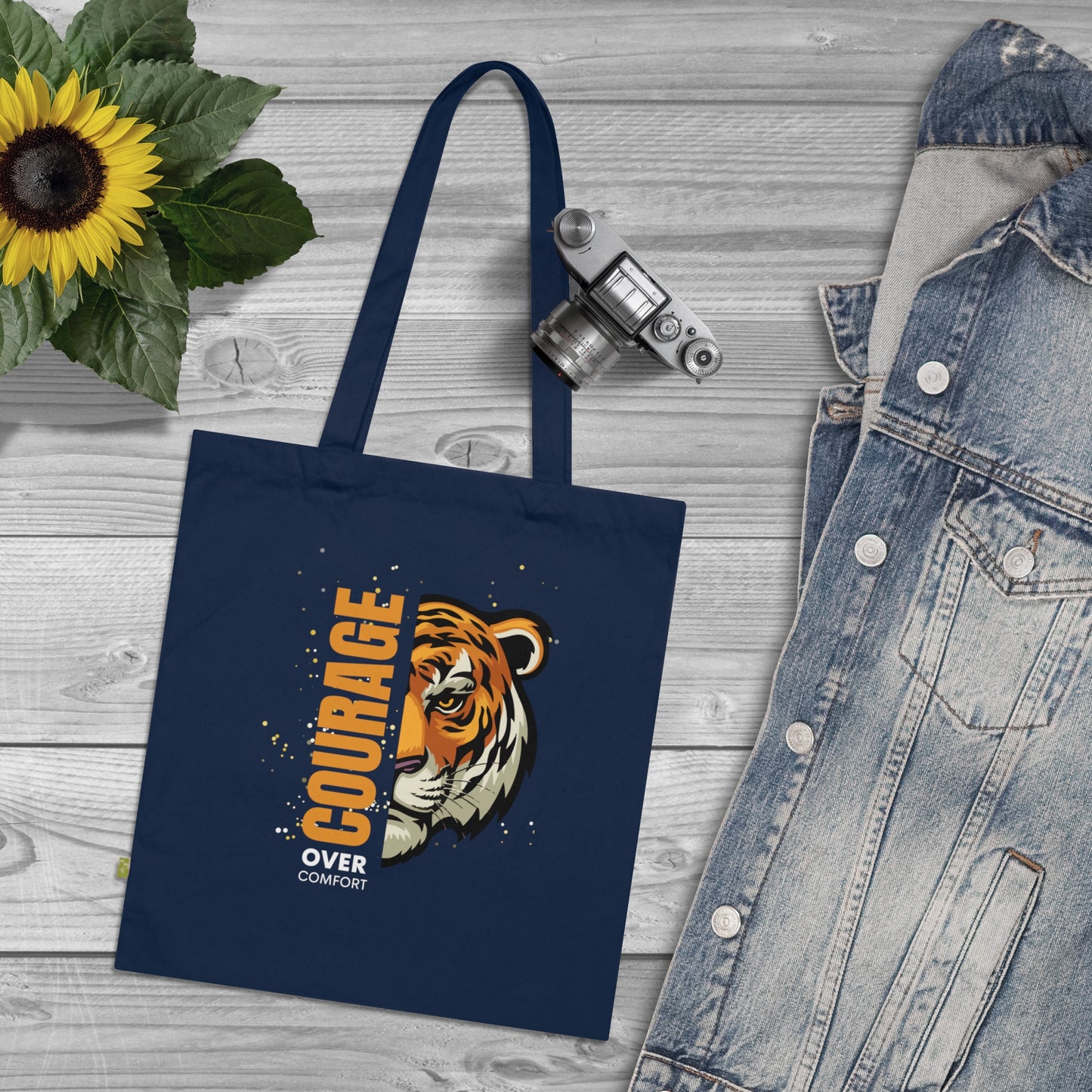 Courage Over Comfort Cotton Tote Bag