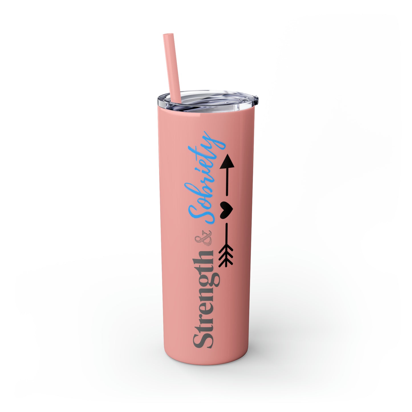 Strength Skinny Tumbler with Straw, 20oz