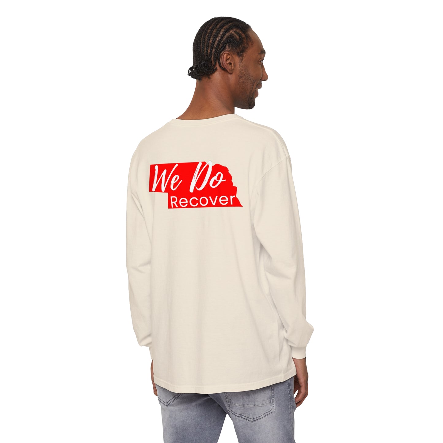 We DO Recover (Nebraska) Unisex Garment-dyed Long Sleeve T-Shirt