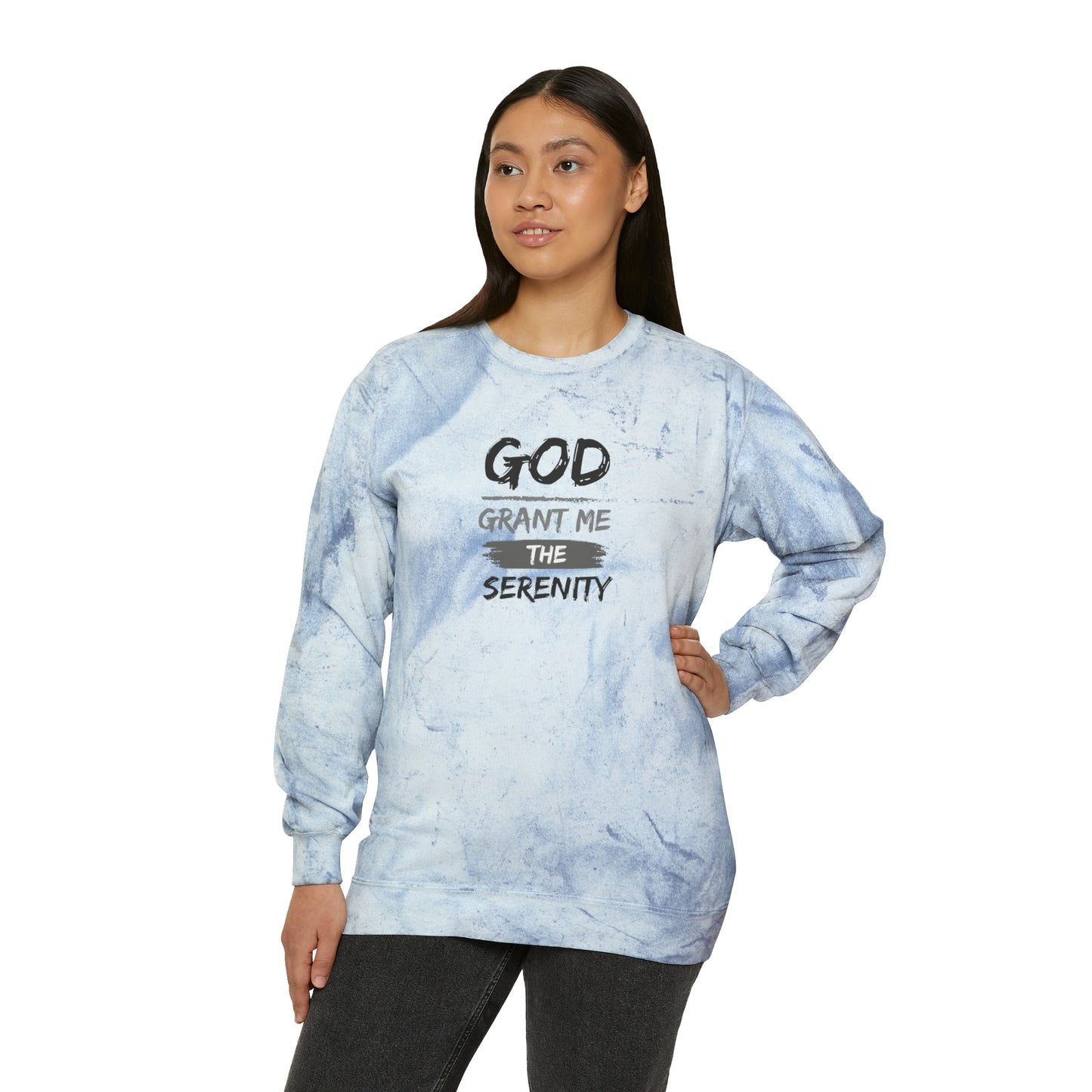 God Grant Me Unisex Color Blast Crewneck Sweatshirt