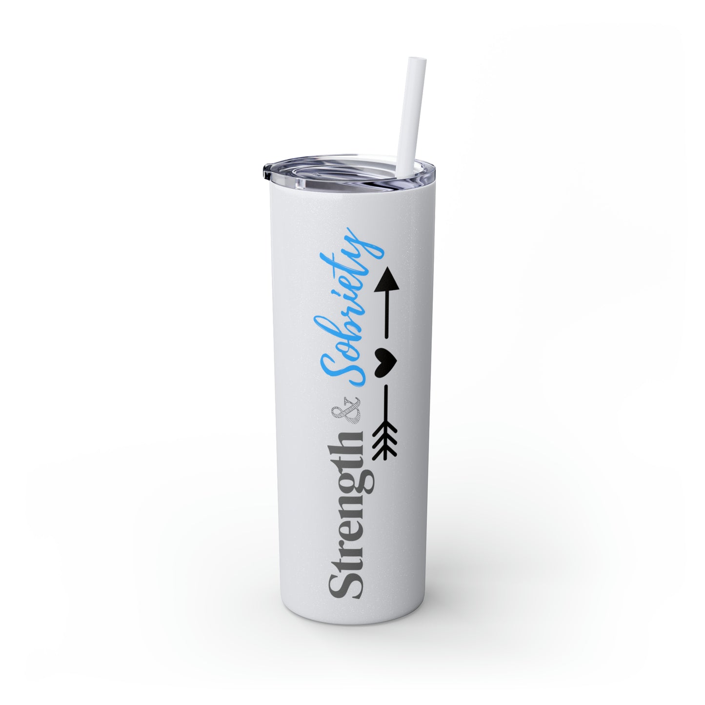 Strength Skinny Tumbler with Straw, 20oz