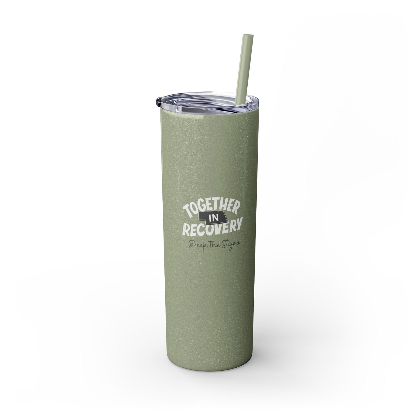 Together in Recovery (Nebraska) Skinny Tumbler with Straw, 20oz, Light Colors