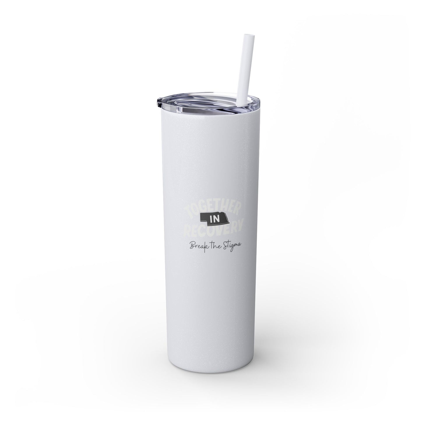 Together in Recovery (Nebraska) Skinny Tumbler with Straw, 20oz, Light Colors