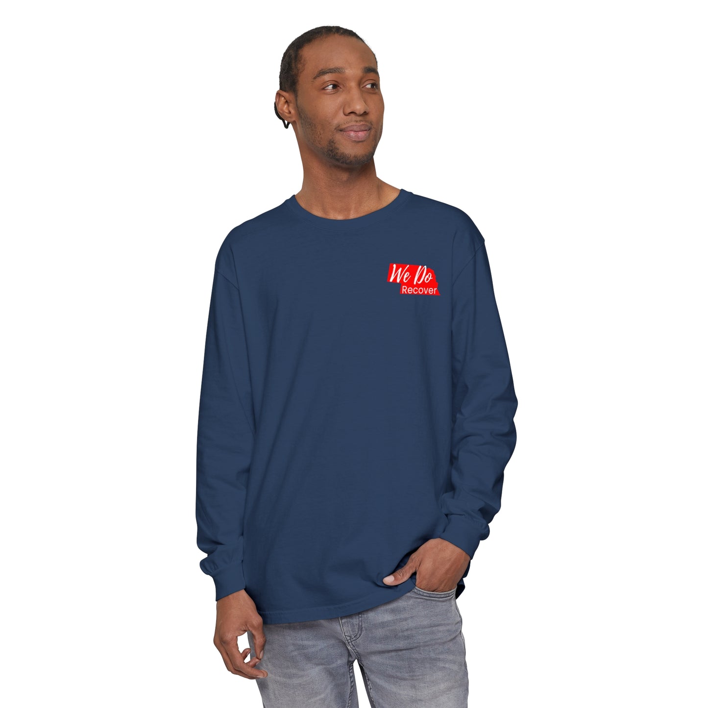 We DO Recover (Nebraska) Unisex Garment-dyed Long Sleeve T-Shirt