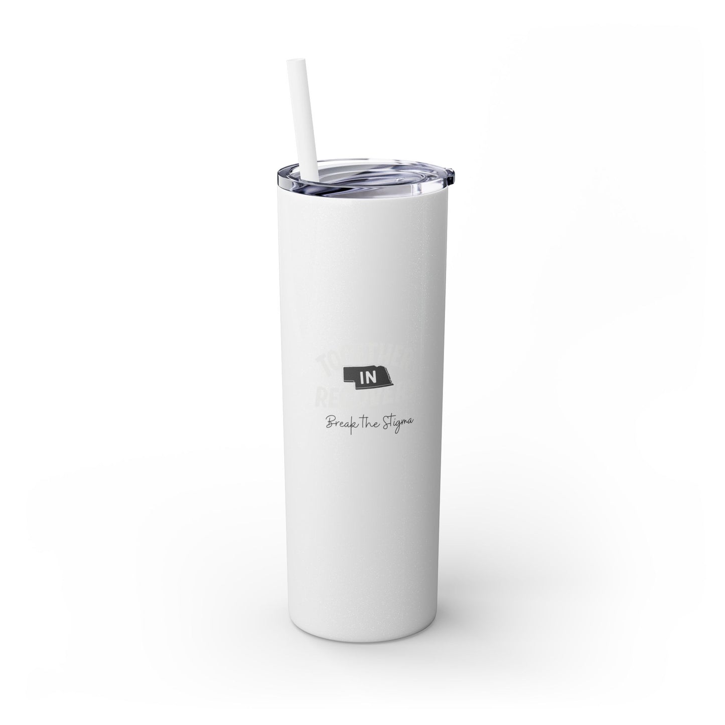 Together in Recovery (Nebraska) Skinny Tumbler with Straw, 20oz, Light Colors