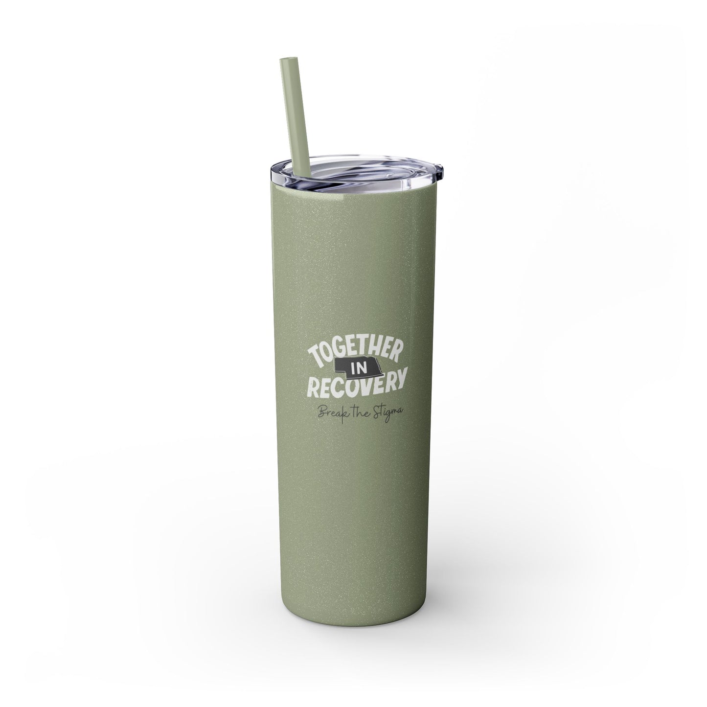 Together in Recovery (Nebraska) Skinny Tumbler with Straw, 20oz, Light Colors