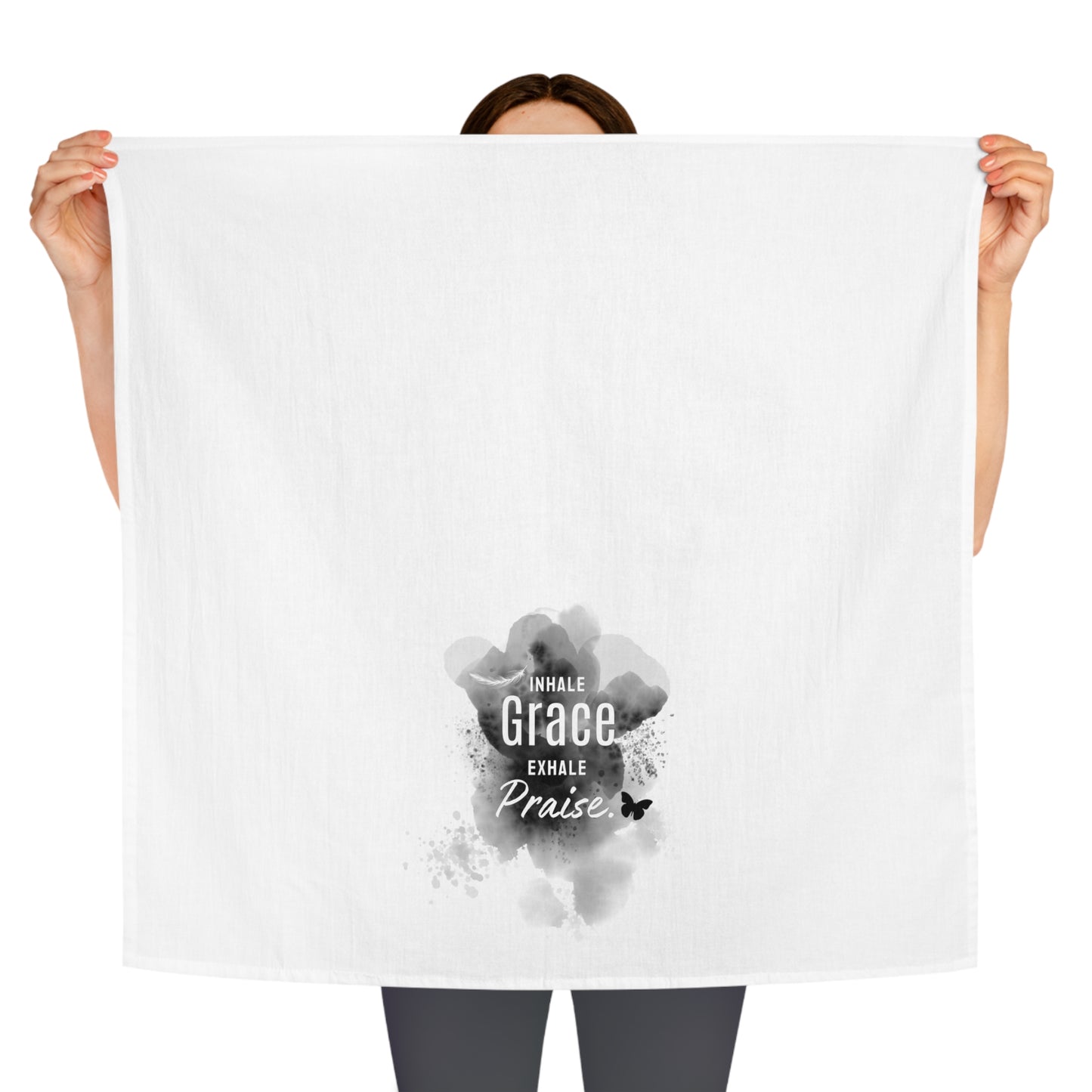 Inhale Grace, Exhale Praise Tea Towel