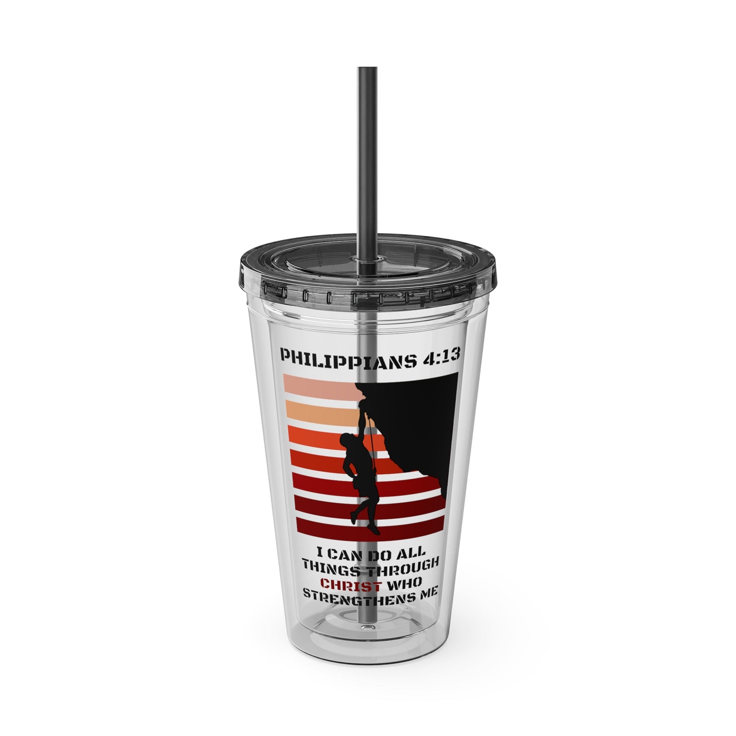 I Can Do All Things Tumbler with Straw, 16oz