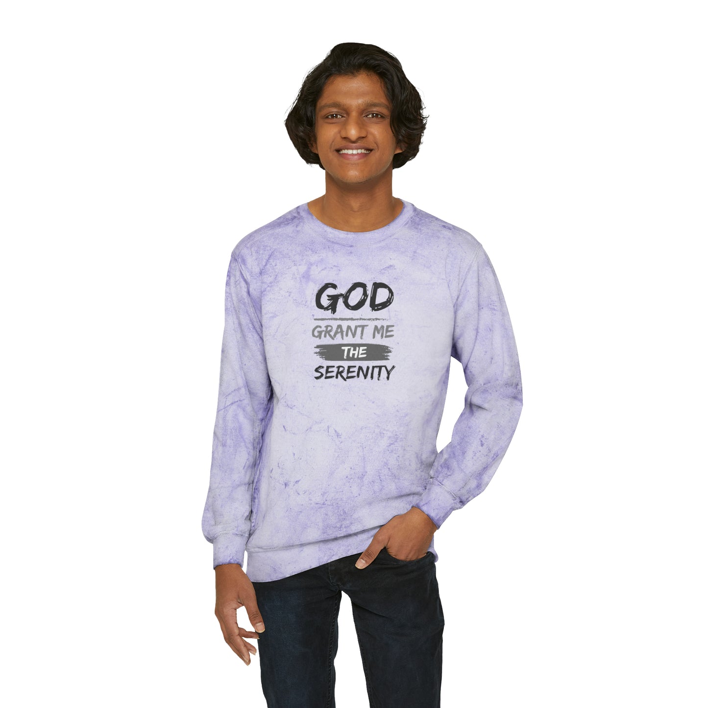 God Grant Me Unisex Color Blast Crewneck Sweatshirt