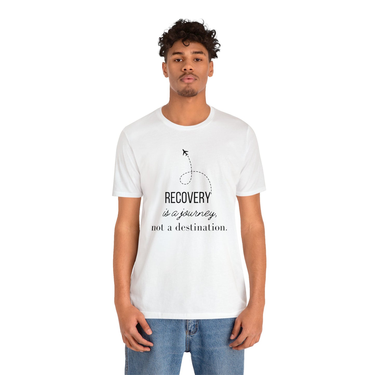 Recovery is a Journey Unisex Jersey Short Sleeve Tee