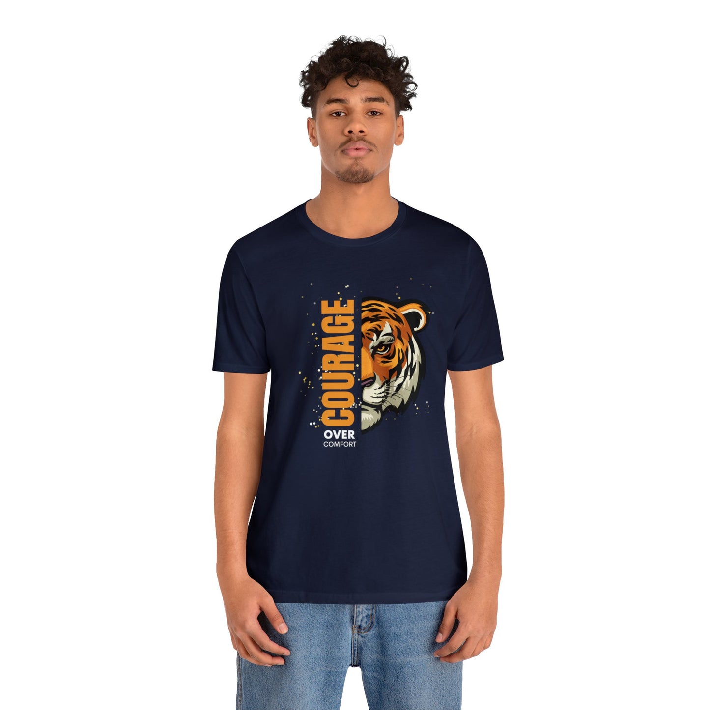 Courage over Comfort Unisex Jersey Short Sleeve Tee