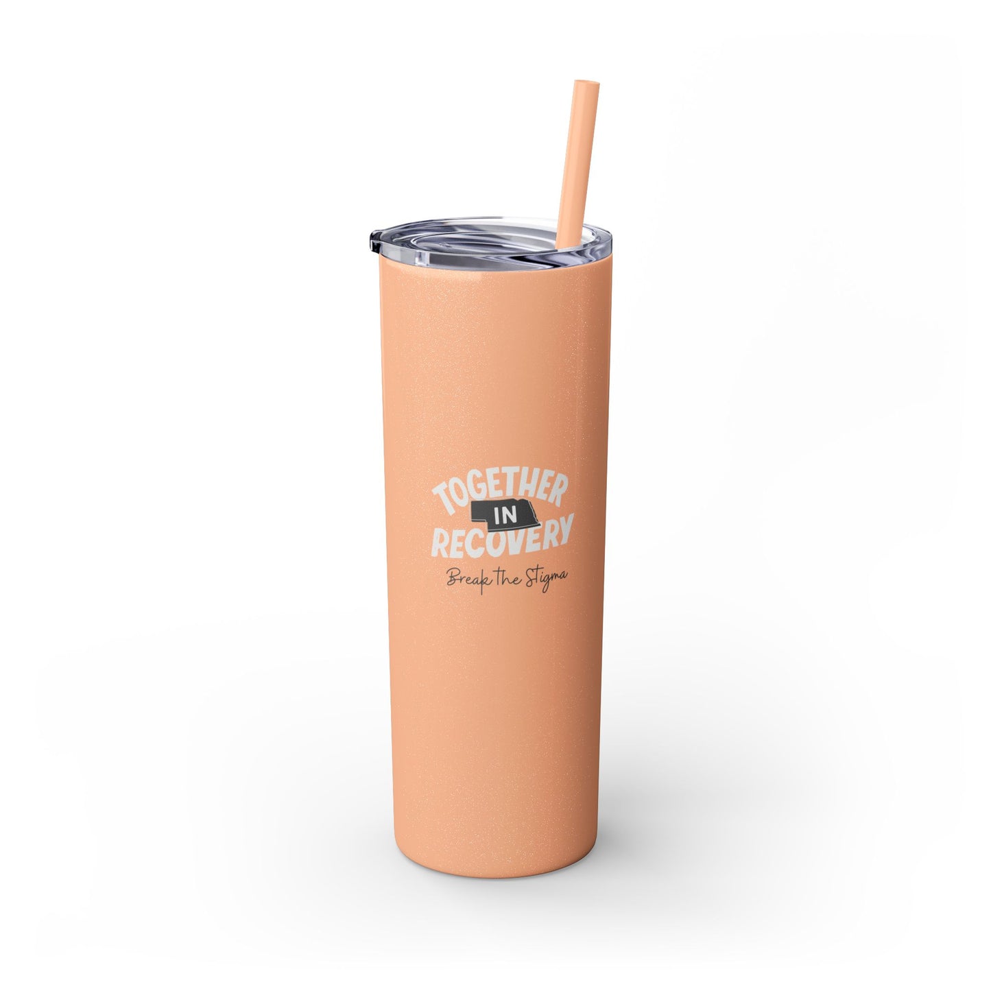 Together in Recovery (Nebraska) Skinny Tumbler with Straw, 20oz, Light Colors