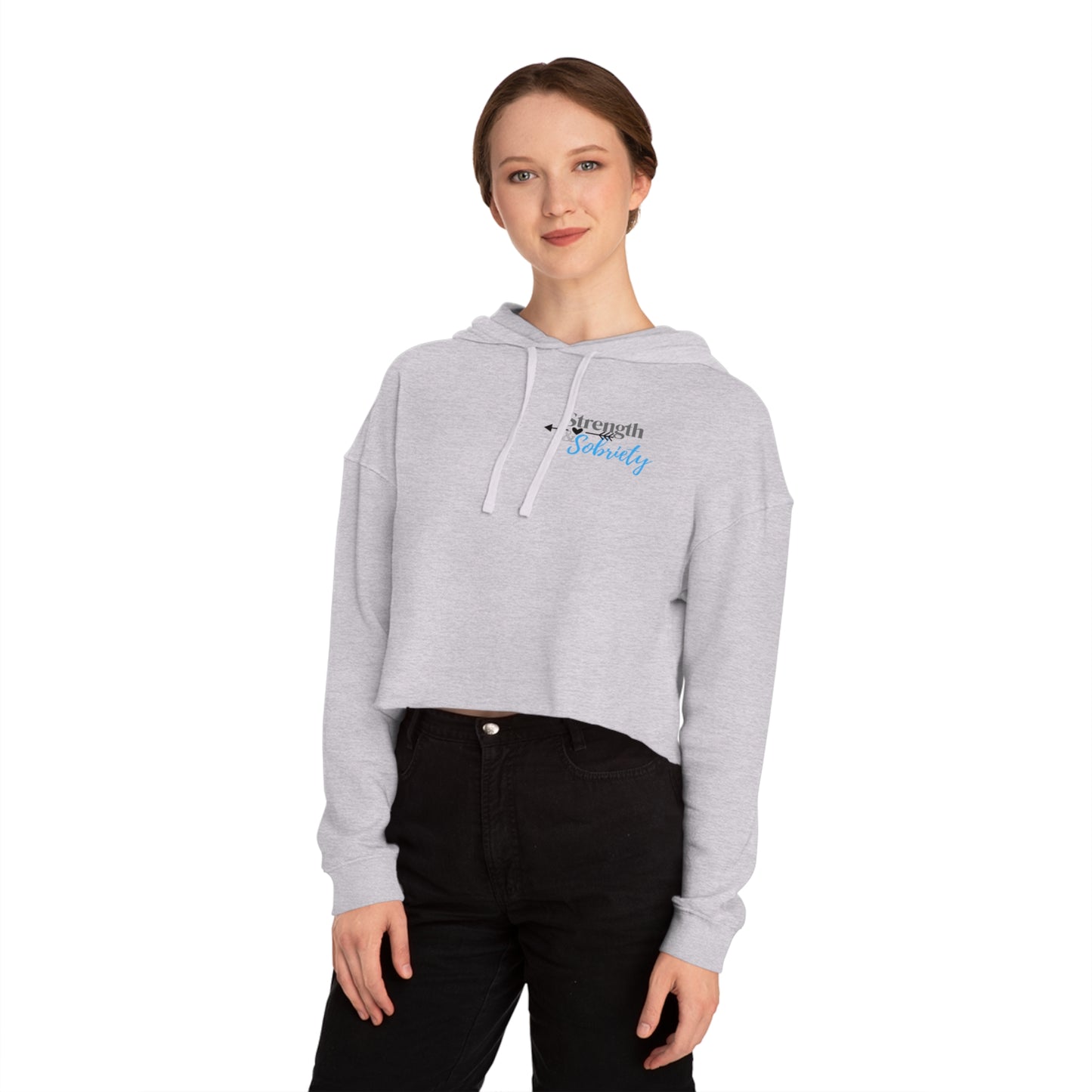 Strength & Sobriety Women’s Cropped Hooded Sweatshirt