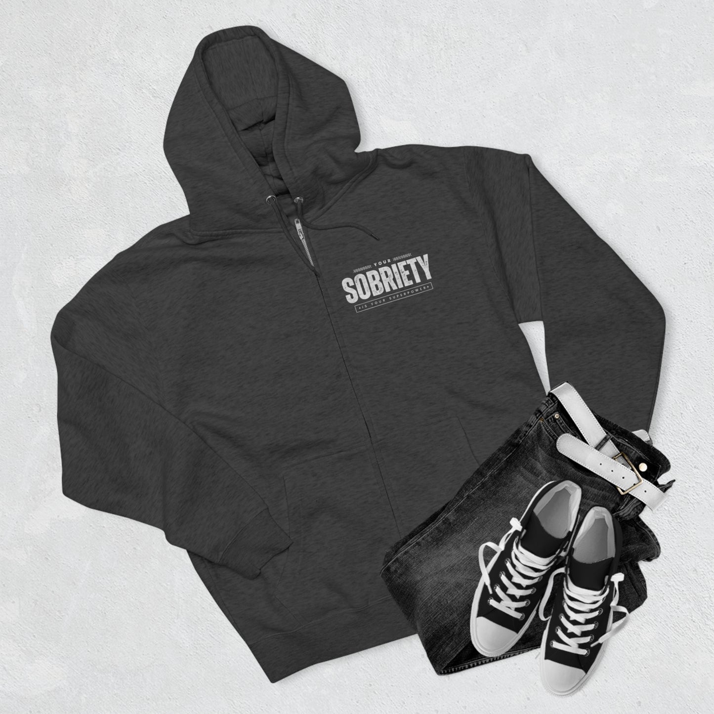 Sobriety Unisex Premium Full Zip Hoodie