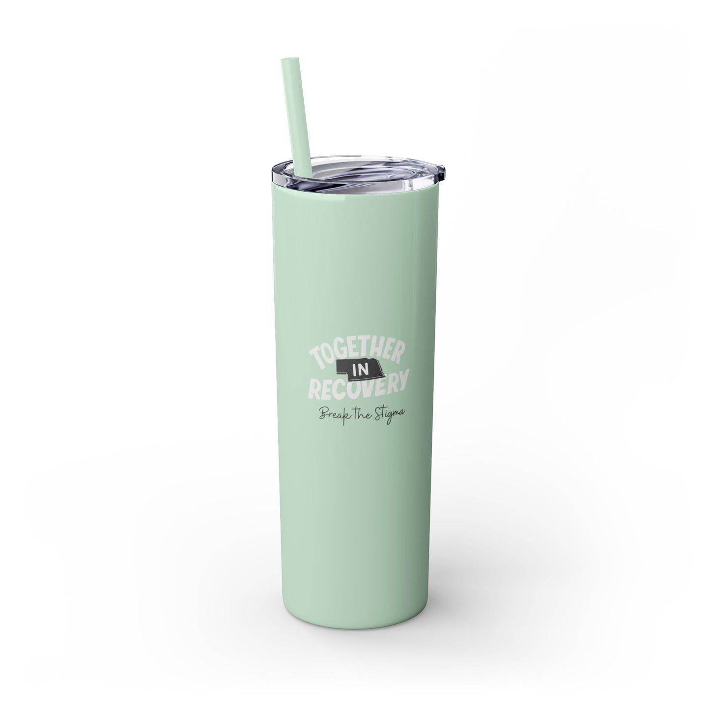 Together in Recovery (Nebraska) Skinny Tumbler with Straw, 20oz, Light Colors