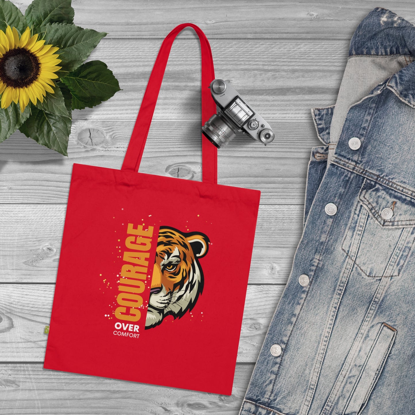 Courage Over Comfort Cotton Tote Bag