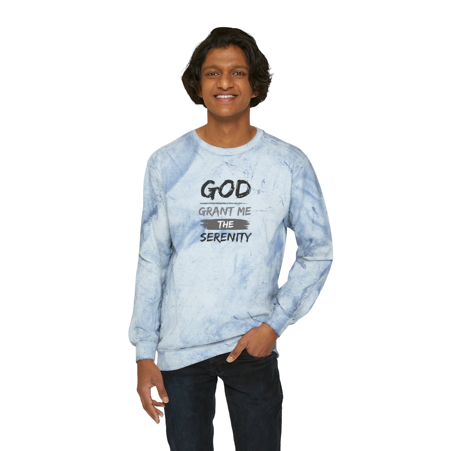 God Grant Me Unisex Color Blast Crewneck Sweatshirt