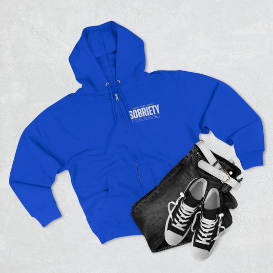 Sobriety Unisex Premium Full Zip Hoodie