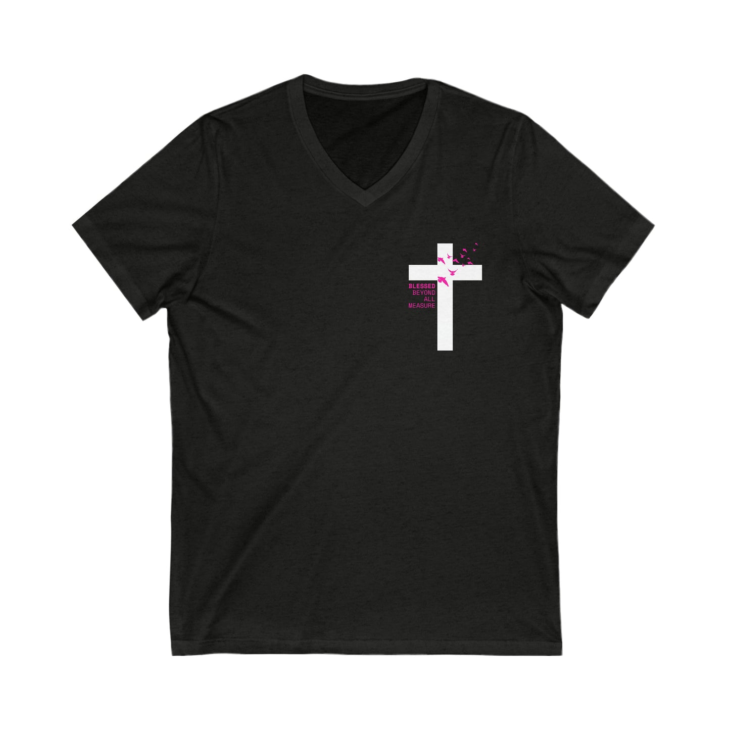 Blessed Beyond All Measure Unisex Jersey Short Sleeve V-Neck Tee