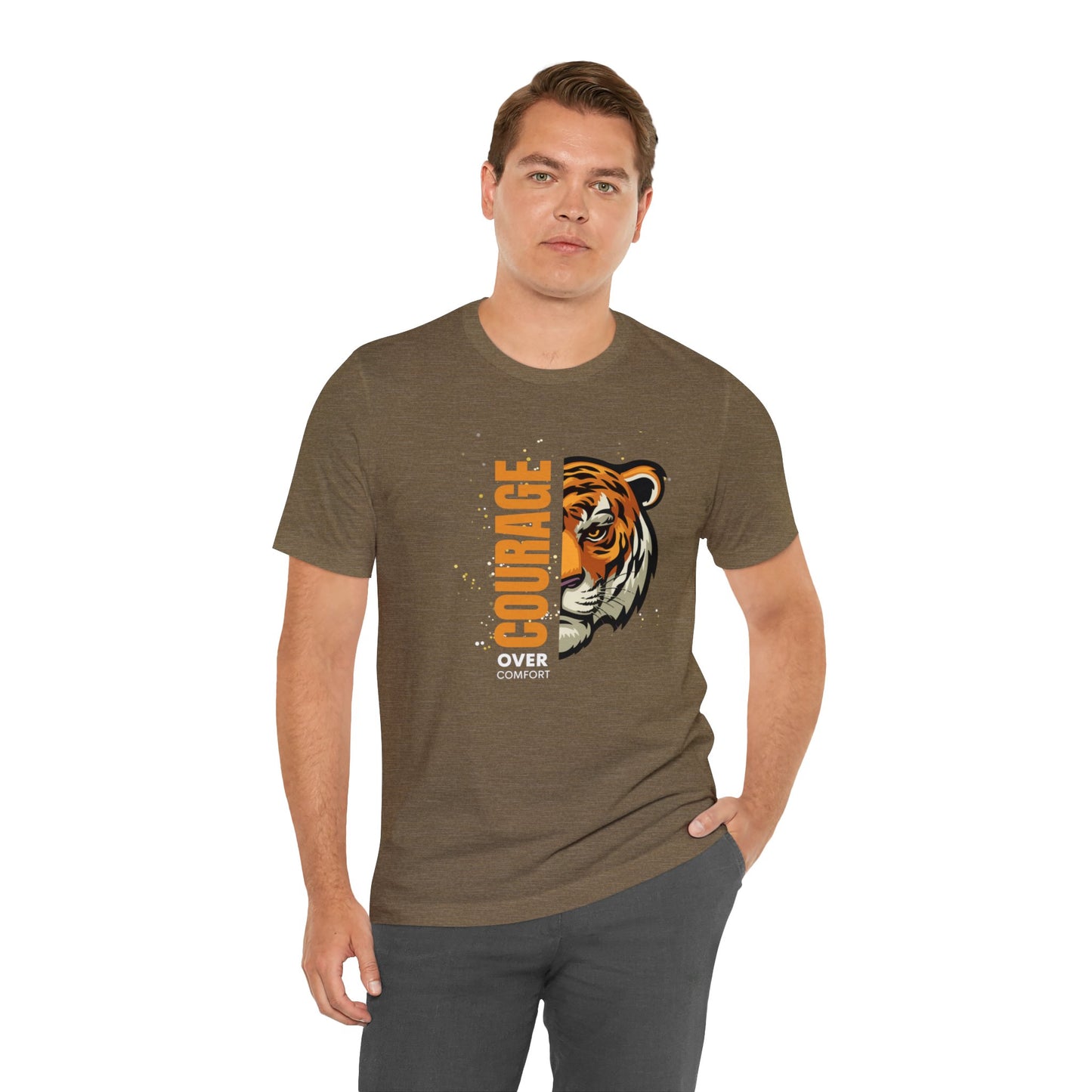 Courage over Comfort Unisex Jersey Short Sleeve Tee