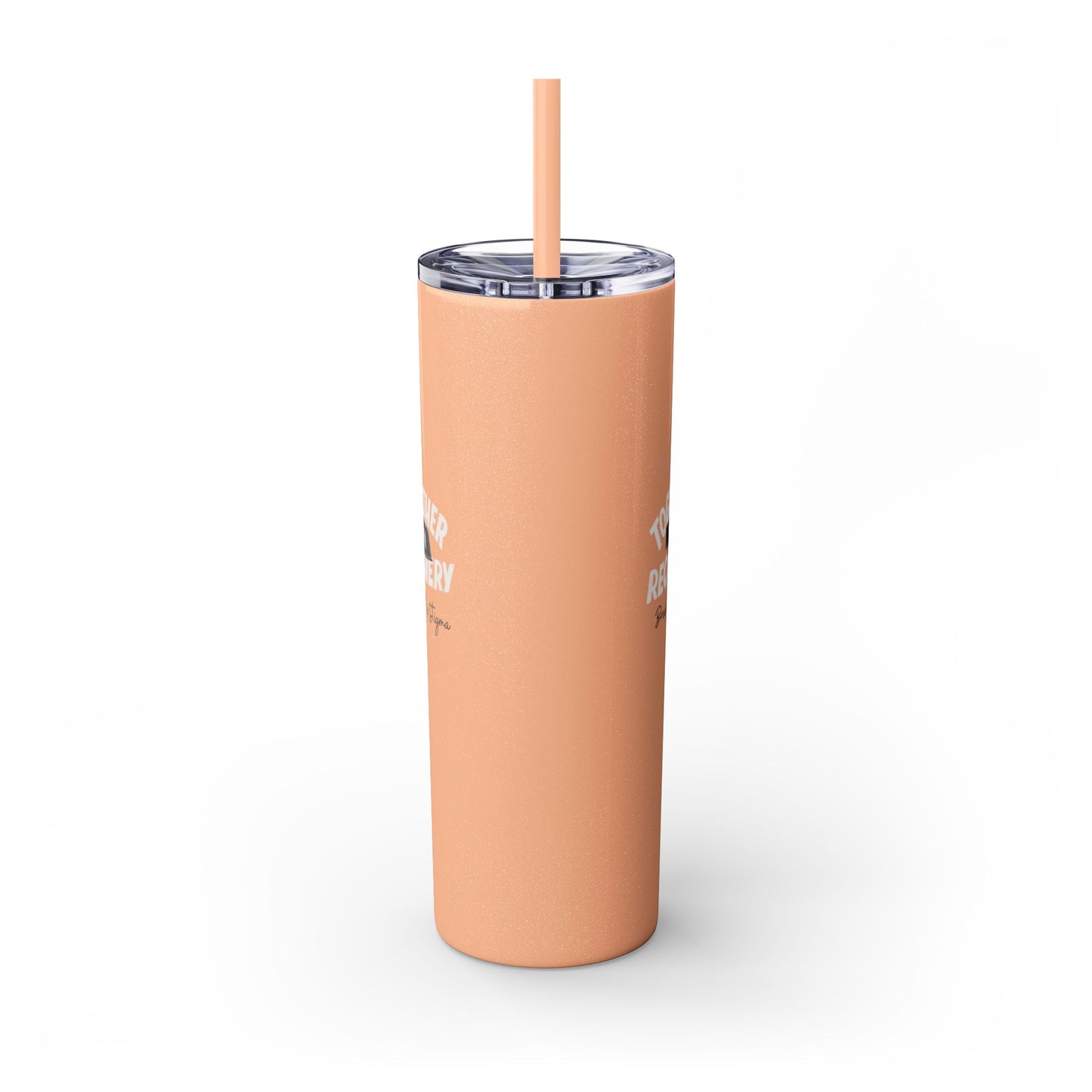 Together in Recovery (Nebraska) Skinny Tumbler with Straw, 20oz, Light Colors