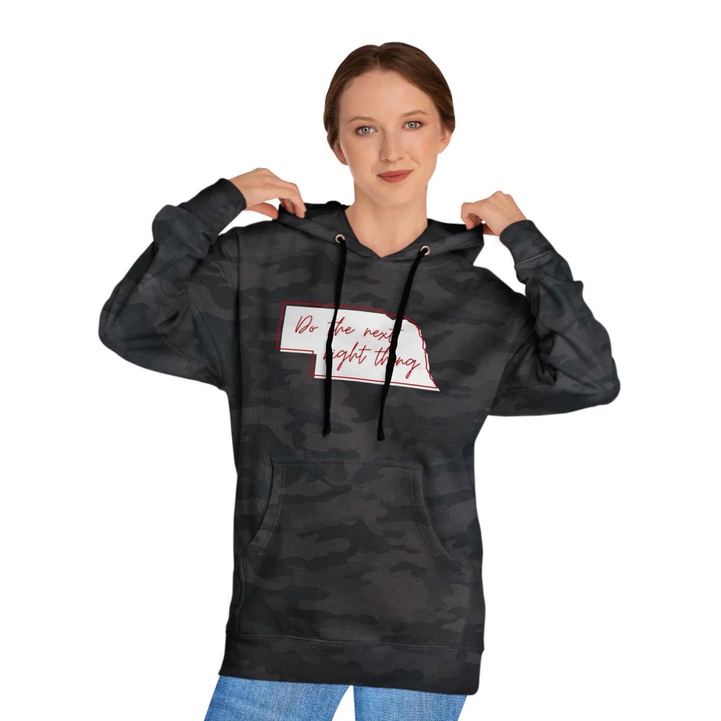 Nebraska Black Camo Unisex Hooded Sweatshirt