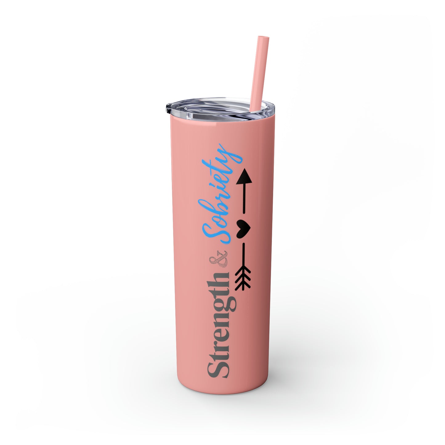 Strength Skinny Tumbler with Straw, 20oz