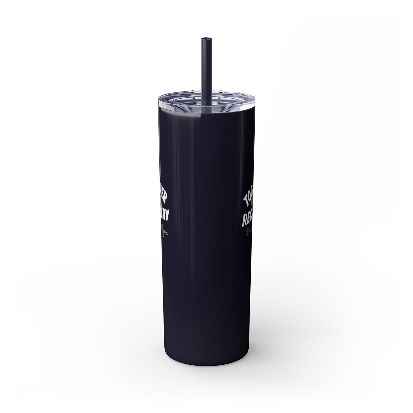 Together in Recovery (Nebraska) Skinny Tumbler with Straw, 20oz, Dark Colors