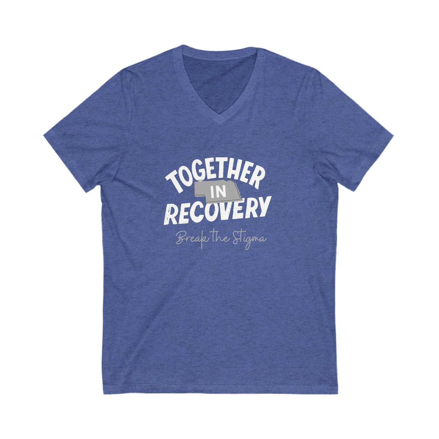 Together in Recovery (Nebraska) Unisex Jersey Short Sleeve V-Neck Tee