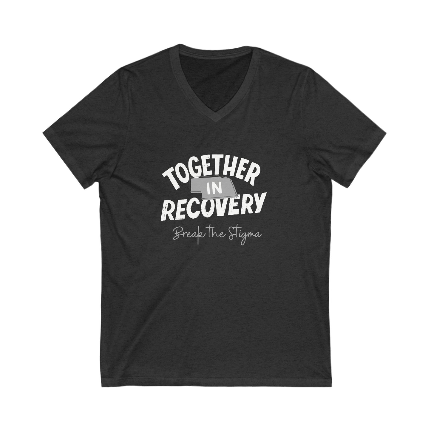 Together in Recovery (Nebraska) Unisex Jersey Short Sleeve V-Neck Tee