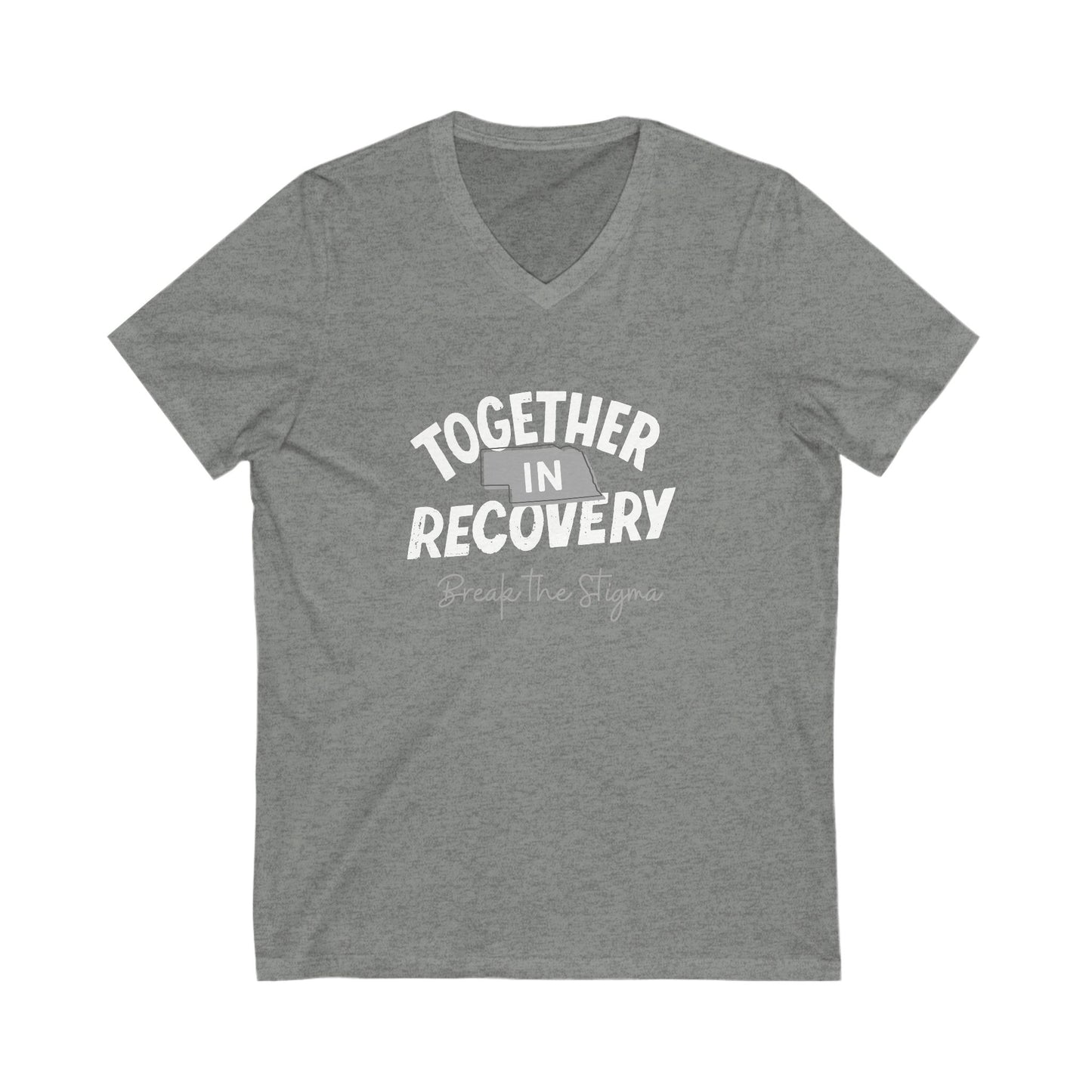 Together in Recovery (Nebraska) Unisex Jersey Short Sleeve V-Neck Tee