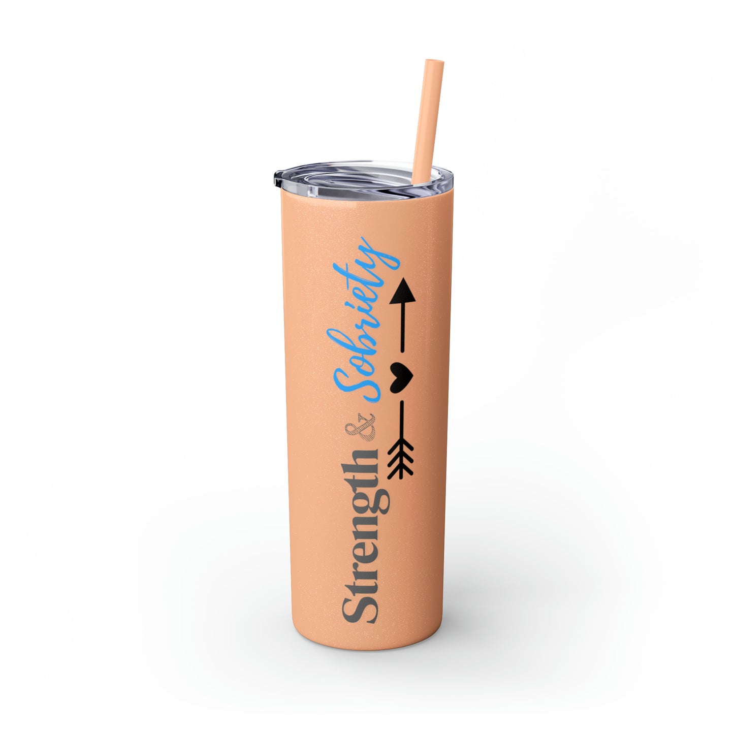 Strength Skinny Tumbler with Straw, 20oz