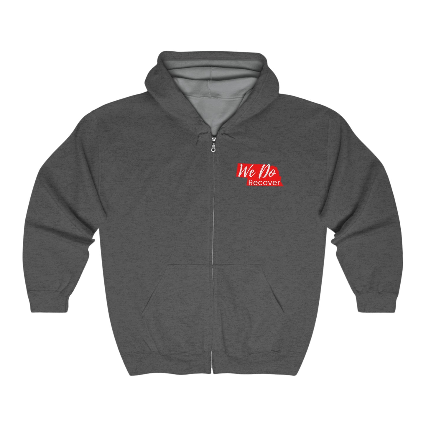 We Do Recover (Nebraska) Unisex Heavy Blend™ Full Zip Hooded Sweatshirt