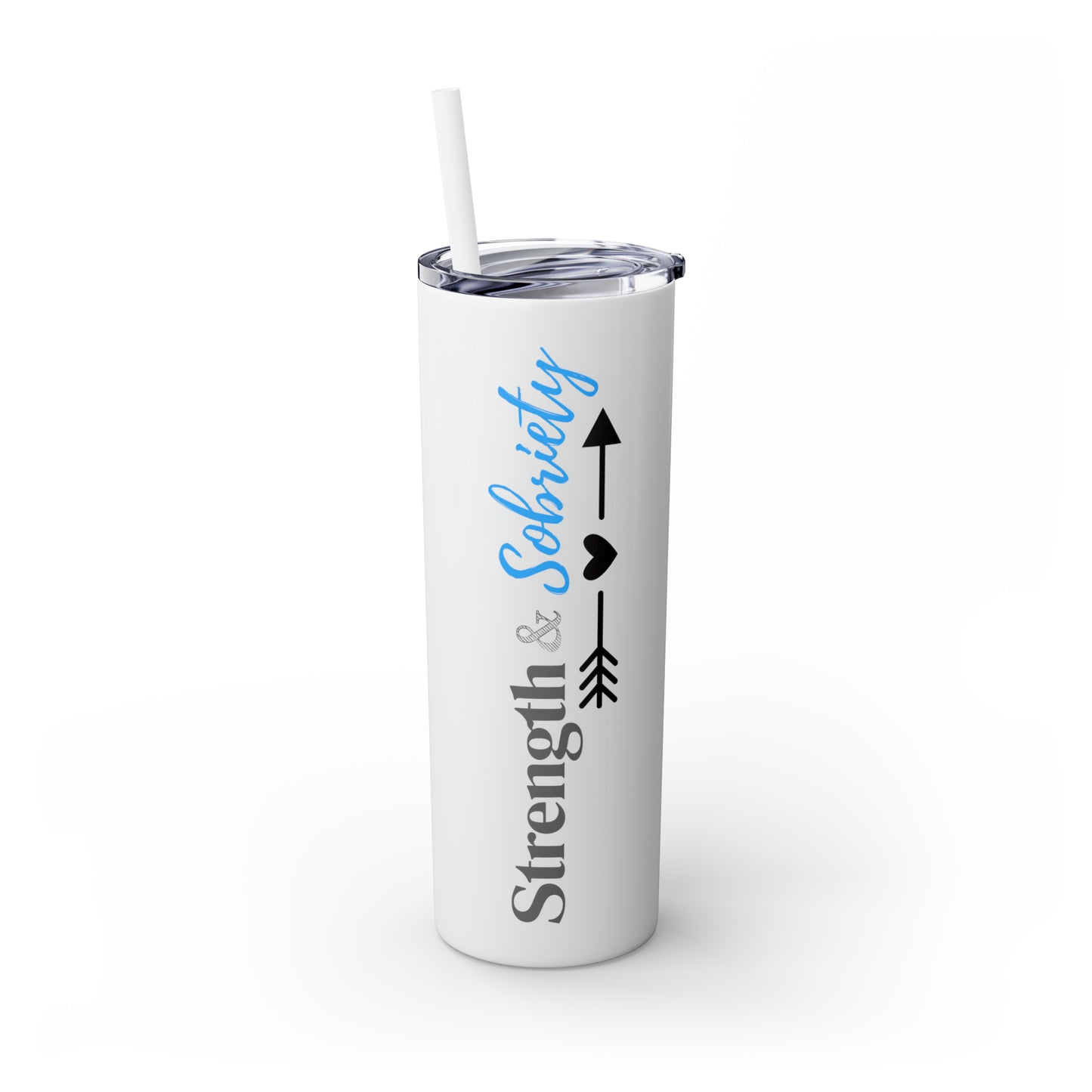 Strength Skinny Tumbler with Straw, 20oz