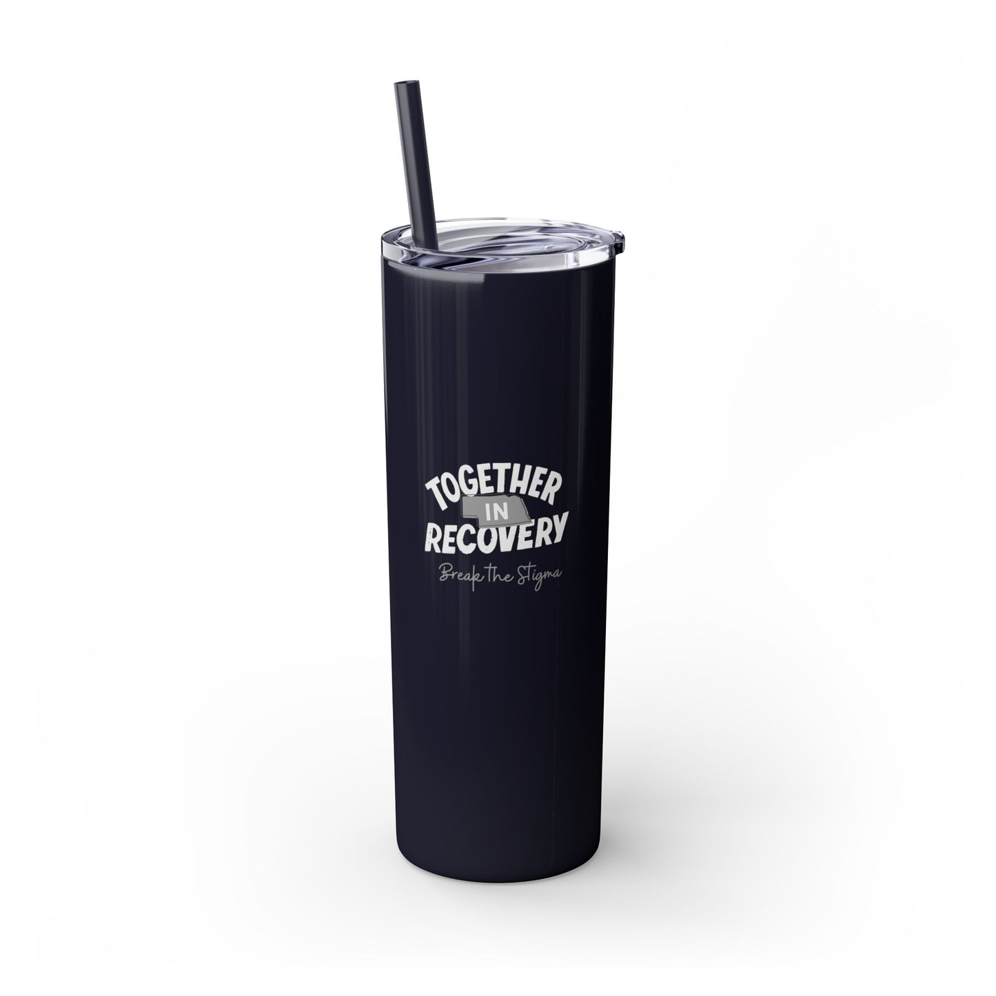 Together in Recovery (Nebraska) Skinny Tumbler with Straw, 20oz, Dark Colors