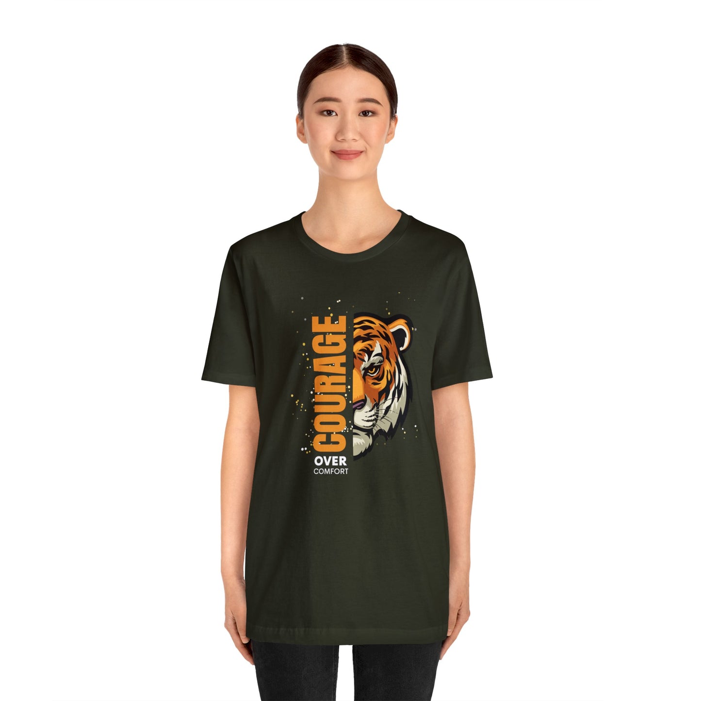 Courage over Comfort Unisex Jersey Short Sleeve Tee