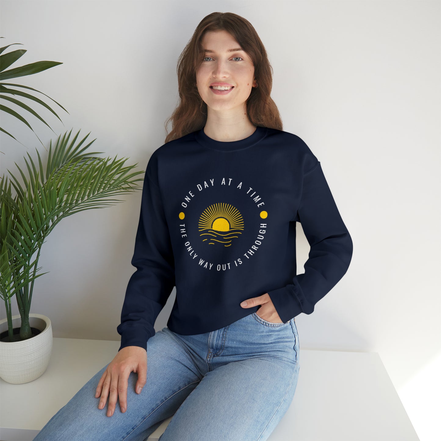 One Day at a Time Unisex Heavy Blend™ Crewneck Sweatshirt